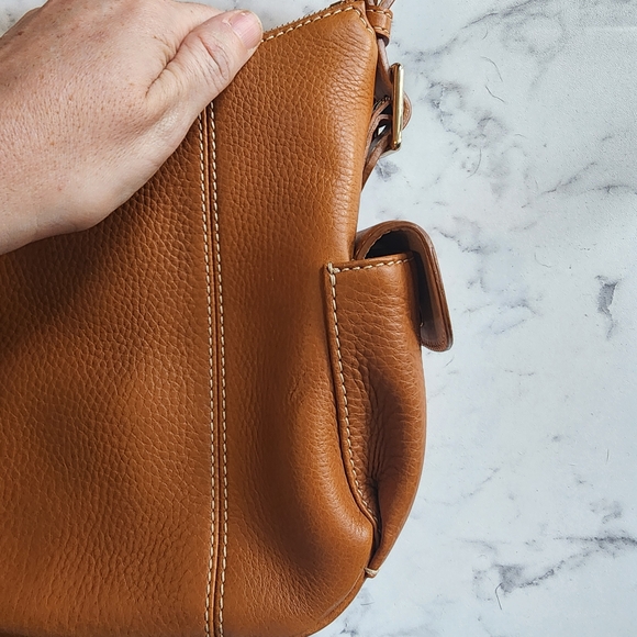 Dooney & Bourke Brown Leather Shoulder Bag - Picture 3 of 13